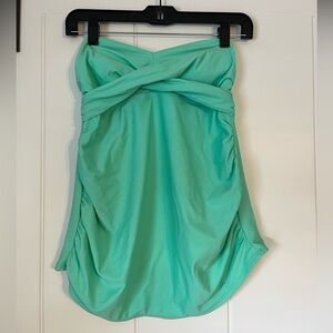 Liz Lange Maternity strapless teal swimsuit top
